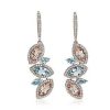 Earrings | Blue Nile Morganite And Aquamarine Diamond Drop Earrings In 14K Rose Gold