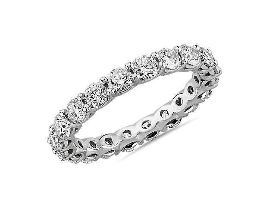 Women'S Rings | Blue Nile Lab Grown Diamond Low Dome Eternity Ring In 14K White Gold (2 Ct. Tw.)