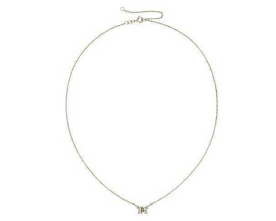 Necklaces | Blue Nile Diamond Butterfly Necklace In 14K Yellow Gold (1/6 Ct. Tw.)