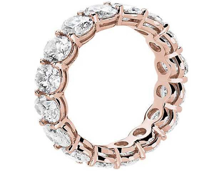 Women'S Rings | Blue Nile Lab Grown Diamond Oval Cut Eternity Ring In 14K Rose Gold (5 Ct. Tw.)