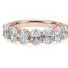 Women'S Rings | Blue Nile Seven Stone Oval Lab Grown Diamond Ring In 14K Rose Gold (3 Ct. Tw.)