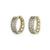 Earrings | Blue Nile Triple Row Diamond Hoop Earrings In 14K Yellow Gold (3/4 Ct. Tw.)