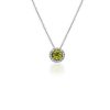 Necklaces | Blue Nile Peridot And Diamond Halo Pendant In 14K White Gold (7Mm)