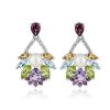 Earrings | Blue Nile Pearl And Gemstone Chandelier Earrings In 14K White Gold