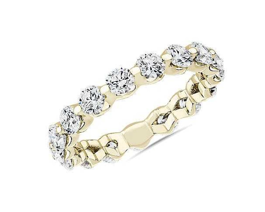 Women'S Rings | Blue Nile Floating Diamond Eternity Ring In 14K Yellow Gold (2 Ct. Tw.)