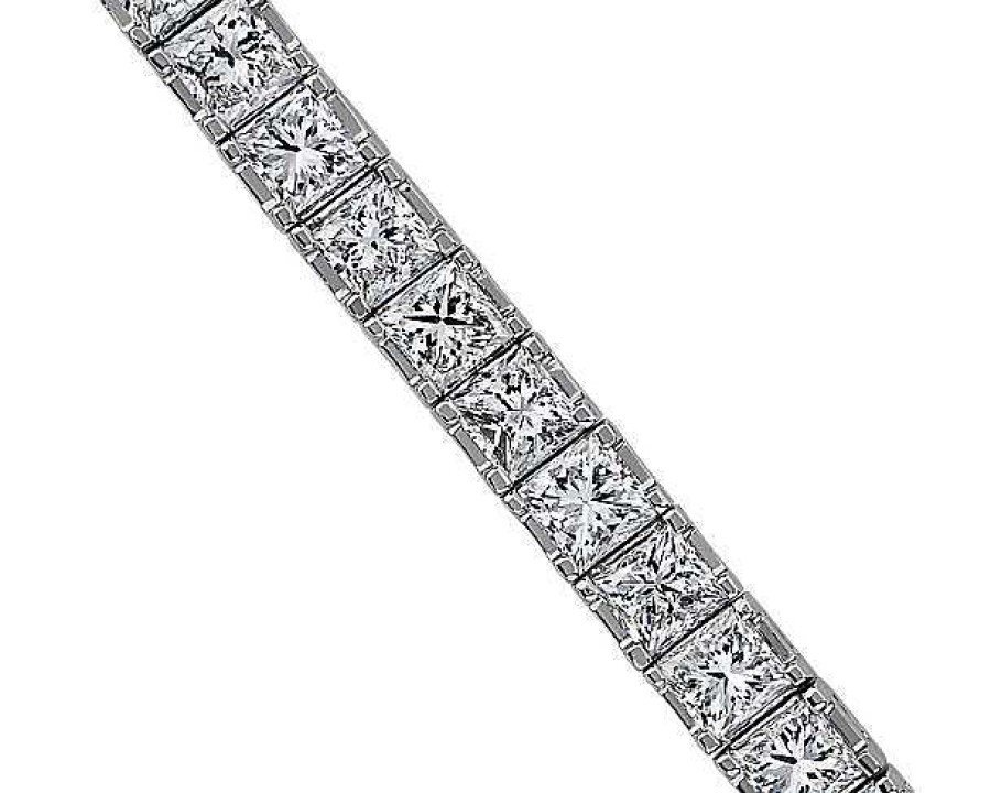 Bracelets | Blue Nile Princess Diamond Tennis Bracelet In 14K White Gold (8 Ct. Tw.)