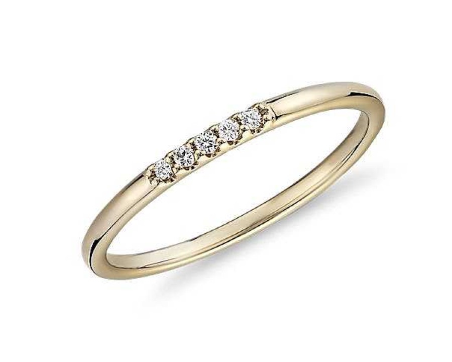 Rings | Blue Nile Ultra Mini Diamond Pav Stackable Fashion Ring In 14K Yellow Gold