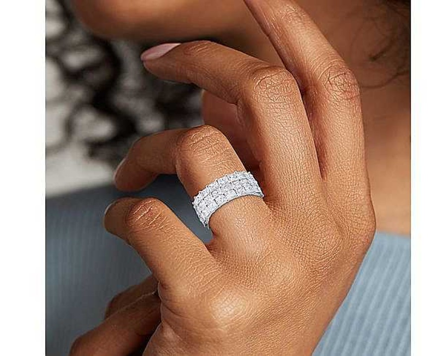 Rings | Blue Nile Triple Row Radiant Eternity Ring In Platinum (7 1/2 Ct. Tw Tw.)