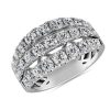 Rings | Blue Nile Three Row Graduated Diamond Fashion Ring In 14K White Gold (2 1/4 Ct. Tw.)