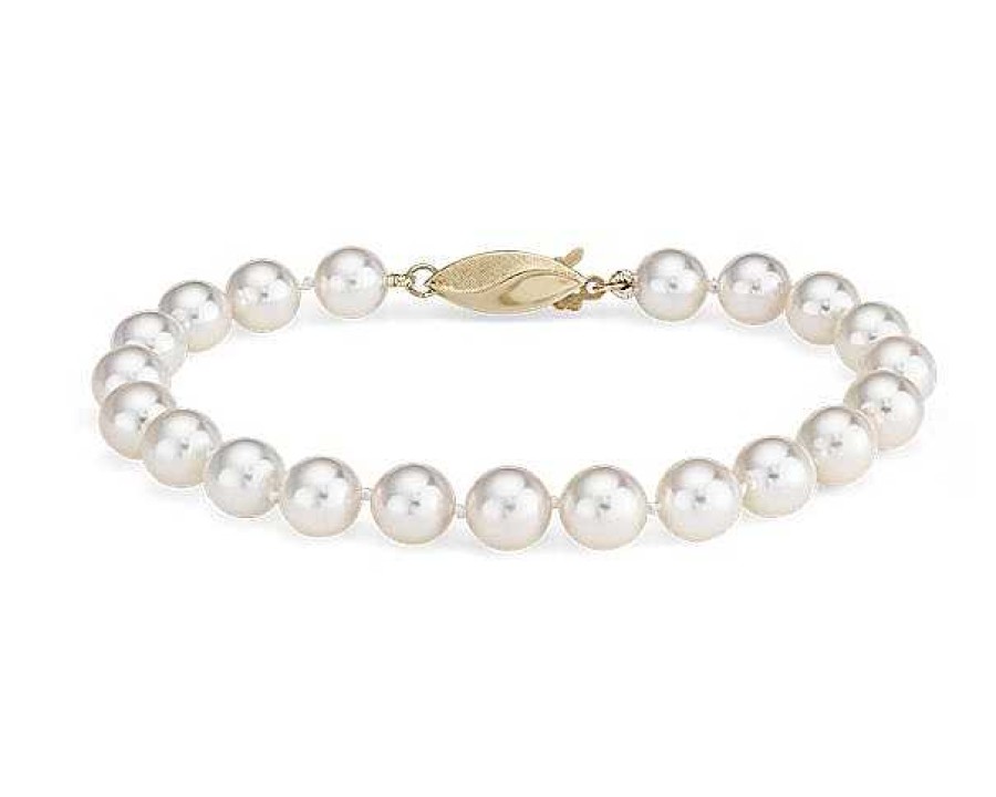 Bracelets | Blue Nile 7.5" Classic Akoya Cultured Pearl Bracelet In 18K Yellow Gold (6.5-7.0Mm)