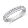 Men'S Rings | Blue Nile Channel Set Princess Cut Diamond Men'S Wedding Ring In Platinum (5/8 Ct. Tw.)