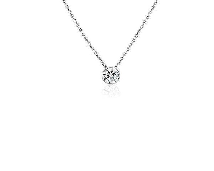 Necklaces | Blue Nile Floating Diamond Pendant In 14K White Gold (1/2 Ct. Tw.)