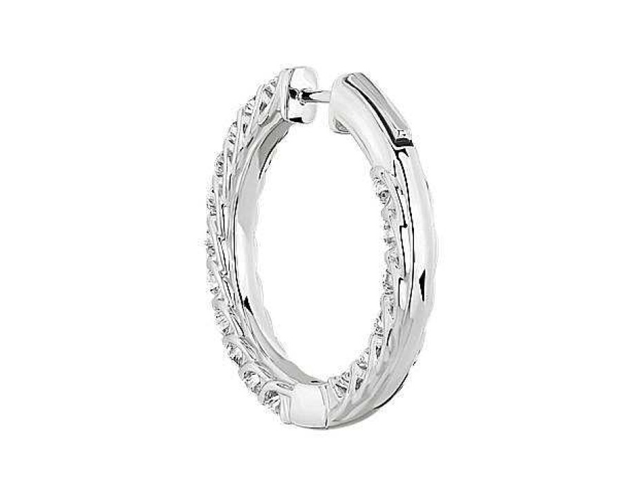 Earrings | Blue Nile Tessere Eternity Diamond Hoop Earrings In 14K White Gold (3 Ct. Tw.)