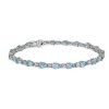 Bracelets | Blue Nile Pear Aquamarine And White Sapphire Bracelet In 14K White Gold