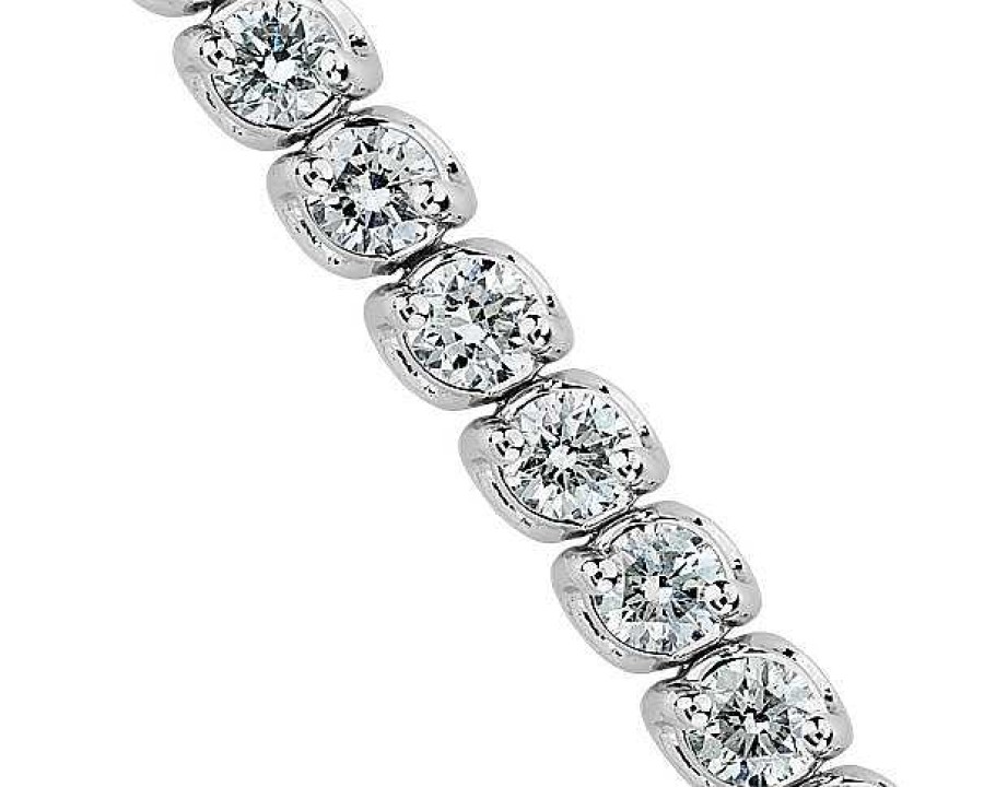 Bracelets | Blue Nile Two-Prong Diamond Tennis Bracelet In 14K White Gold (3 Ct. Tw.)