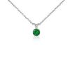 Necklaces | Blue Nile Emerald Solitaire Pendant In 18K White Gold (5Mm)