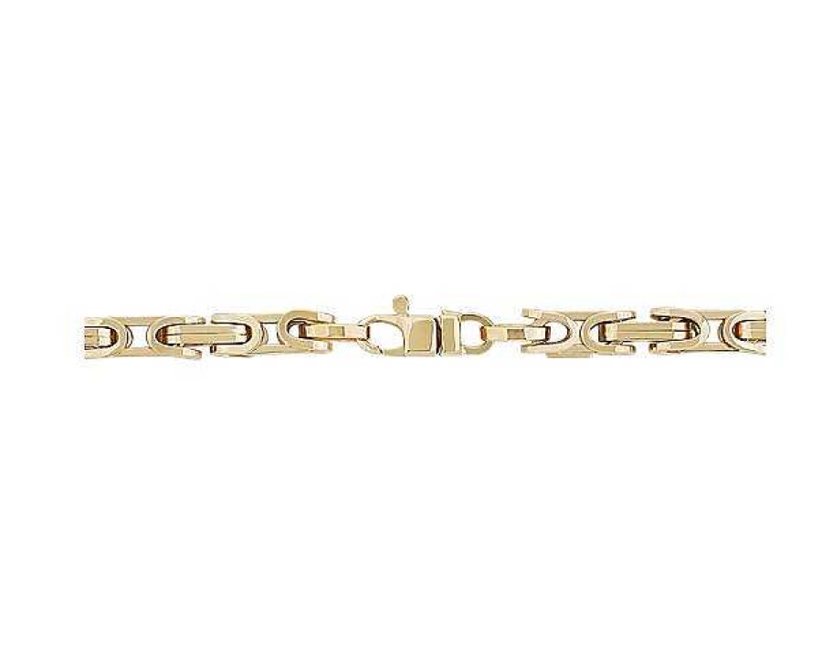 Bracelets | Blue Nile 8" Men'S Byzantine Chain Bracelet In 14K Yellow Gold (5 Mm)