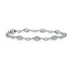 Bracelets | Blue Nile Oval Aquamarine And Round Diamond Bracelet In 14K White Gold (5X3Mm)