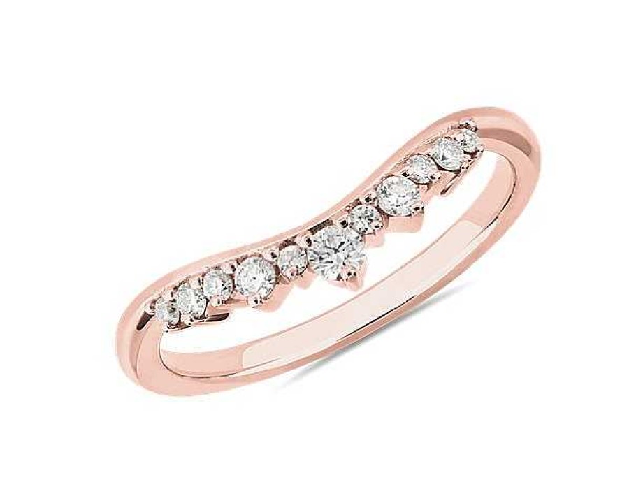 Rings | Blue Nile Curved Tiara Edge Stackable Ring In 14K Rose Gold