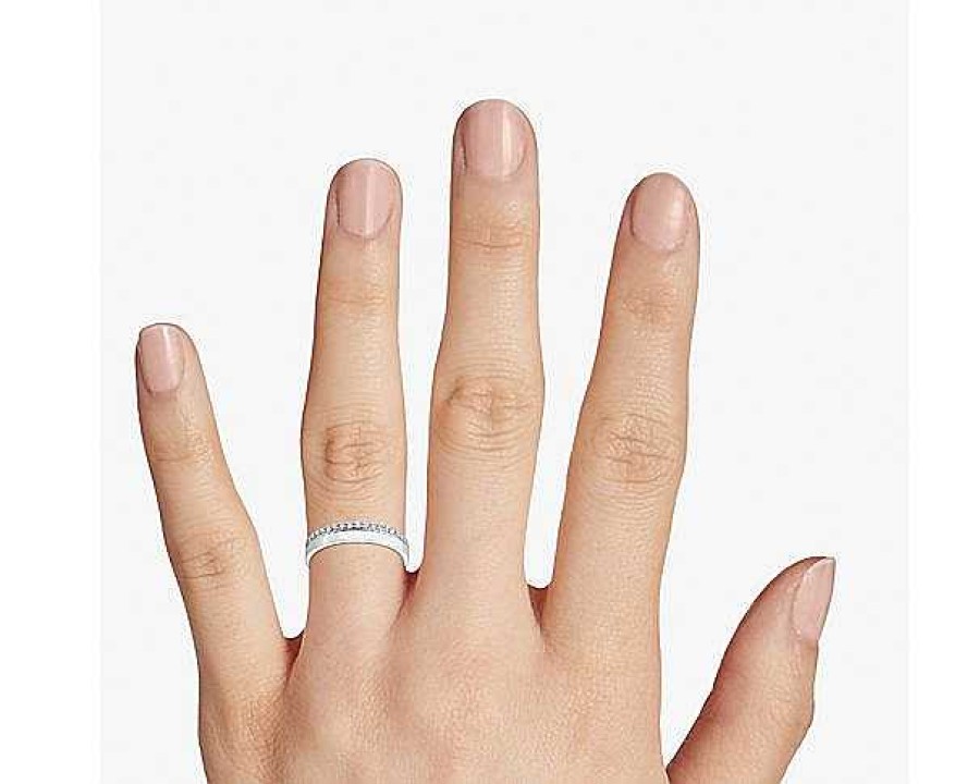 Rings | Blue Nile Zac Zac Posen Diamond Edge Ring In 14K White Gold (4 Mm, 1/5 Ct. Tw.)