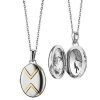 Necklaces | Blue Nile Petite Two-Tone Chevron Locket In Sterling Silver And 18K Yellow Gold (1 Mm)