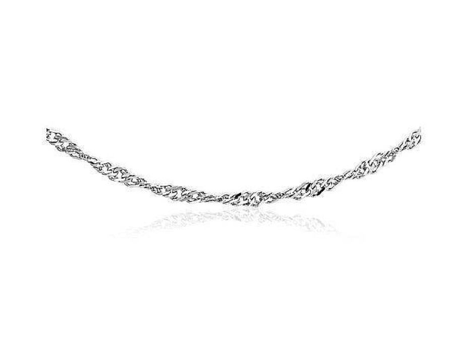 Necklaces | Blue Nile 24" Singapore Chain In 14K White Gold (1.7 Mm)