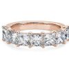 Women'S Rings | Blue Nile Seven Stone Princess Diamond Ring In 14K Rose Gold (3 Ct. Tw.)