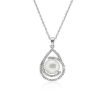 Necklaces | Blue Nile Freshwater Button Pearl Pendant With Swirl Diamond Halo In 14K White Gold