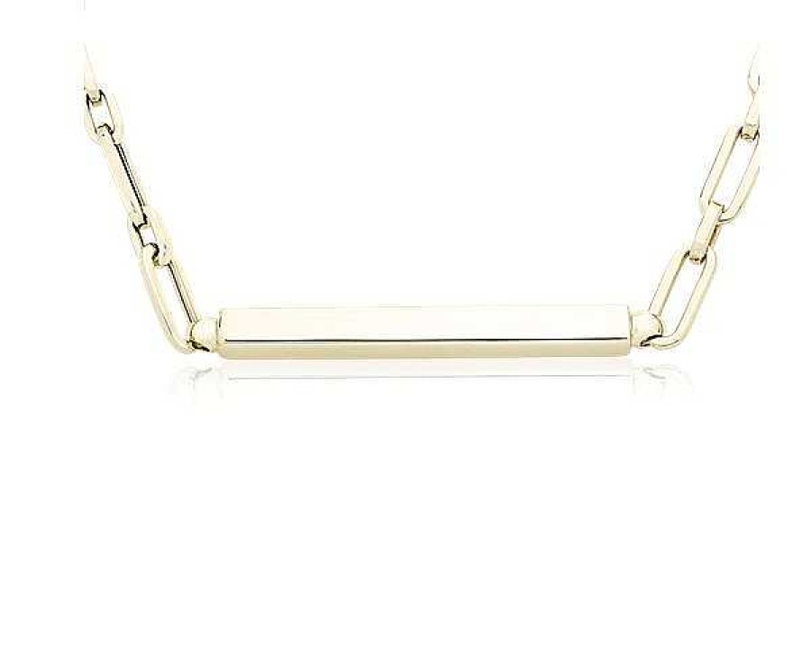 Necklaces | Blue Nile 18" Paperclip Id Necklace In 14K Italian Yellow Gold (4.8 Mm)