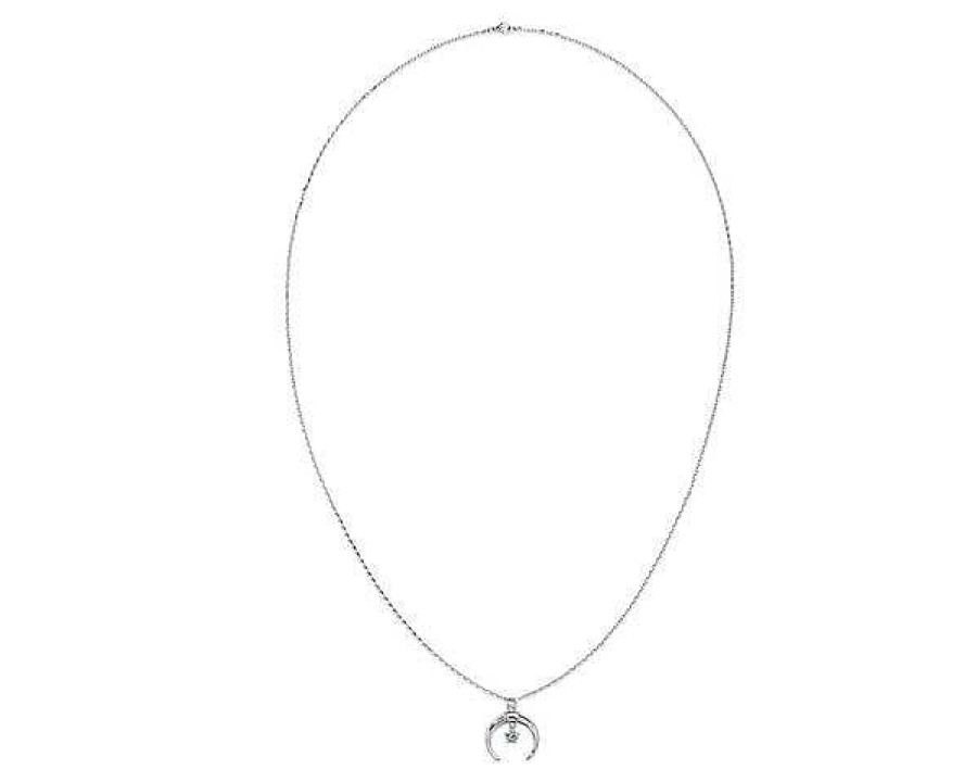 Necklaces | Blue Nile Crescent Moon Charm Necklace With Blue Topaz Star In Sterling Silver