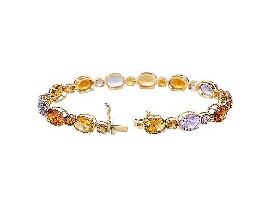 Bracelets | Blue Nile Citrine And Amethyst Bracelet In 14K Yellow Gold