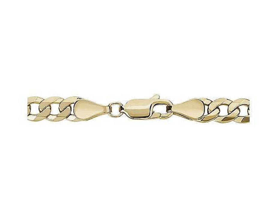 Bracelets | Blue Nile 8" Flat Beveled Curb Chain Bracelet In 14K Yellow Gold (5.75 Mm)