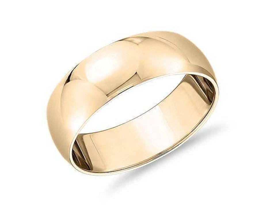 Men'S Rings | Blue Nile Classic Wedding Ring In 14K Yellow Gold (7Mm)