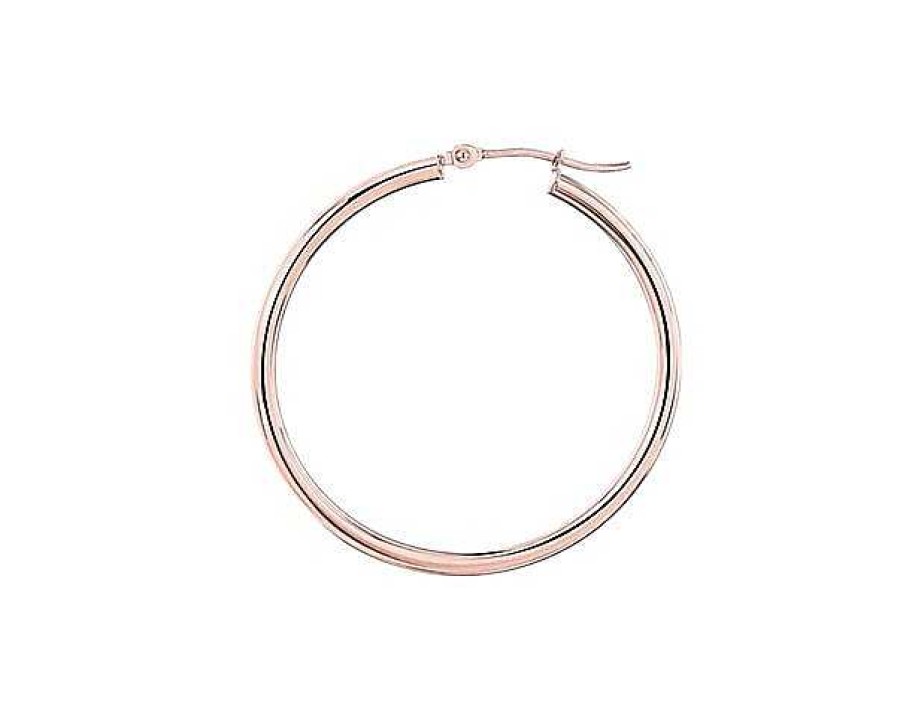 Earrings | Blue Nile Medium Hoop Earring In 14K Rose Gold (2 X 34 Mm)