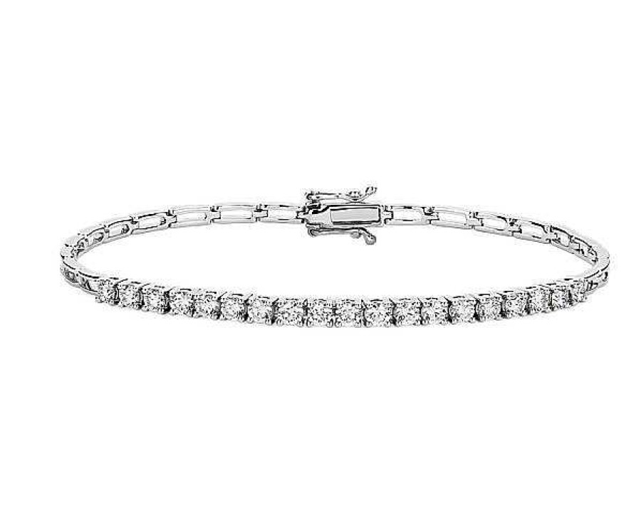 Bracelets | Blue Nile Paperclip Diamond Bracelet In 14K White Gold (1 1/2 Ct. Tw.)