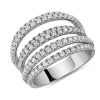 Rings | Blue Nile Seven-Row Mix Tiered Diamond Fashion Ring In 14K White Gold (1 1/2 Ct. Tw.)