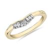 Rings | Blue Nile Zac Zac Posen Petite Baguette Diamond Tiara Curved Wedding Ring In 14K Yellow Gold (2 Mm, 1/8 Ct. Tw.)