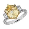 Rings | Blue Nile Extraordinary Collection: Yellow Sapphire And Diamond Ring In 18K White Gold