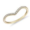 Rings | Blue Nile Diamond Chevron Stackable Fashion Ring In 14K Yellow Gold (1/10 Ct. Tw.)