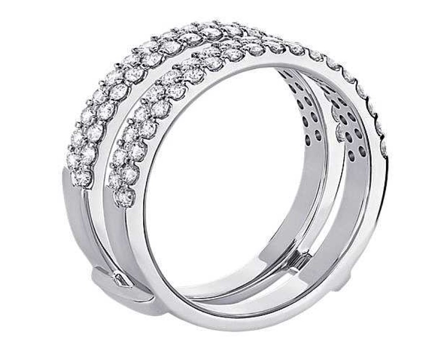 Women'S Rings | Blue Nile Two Row Pav Diamond Ring Insert In 14K White Gold (1 Ct. Tw.)