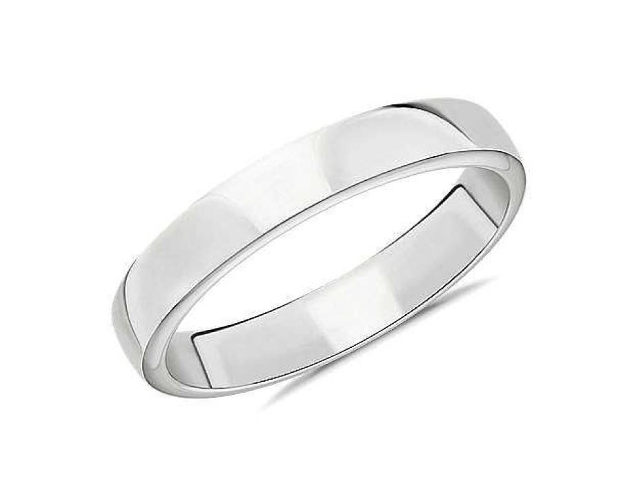 Men'S Rings | Blue Nile Skyline Comfort Fit Wedding Ring In 14K White Gold (4Mm)