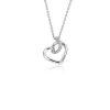 Necklaces | Blue Nile Diamond Twist Pav Heart Pendant In 14K White Gold