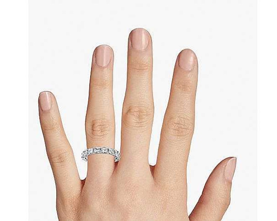 Women'S Rings | Blue Nile Cushion Cut Diamond Eternity Ring In 14K White Gold (5 Ct. Tw.)