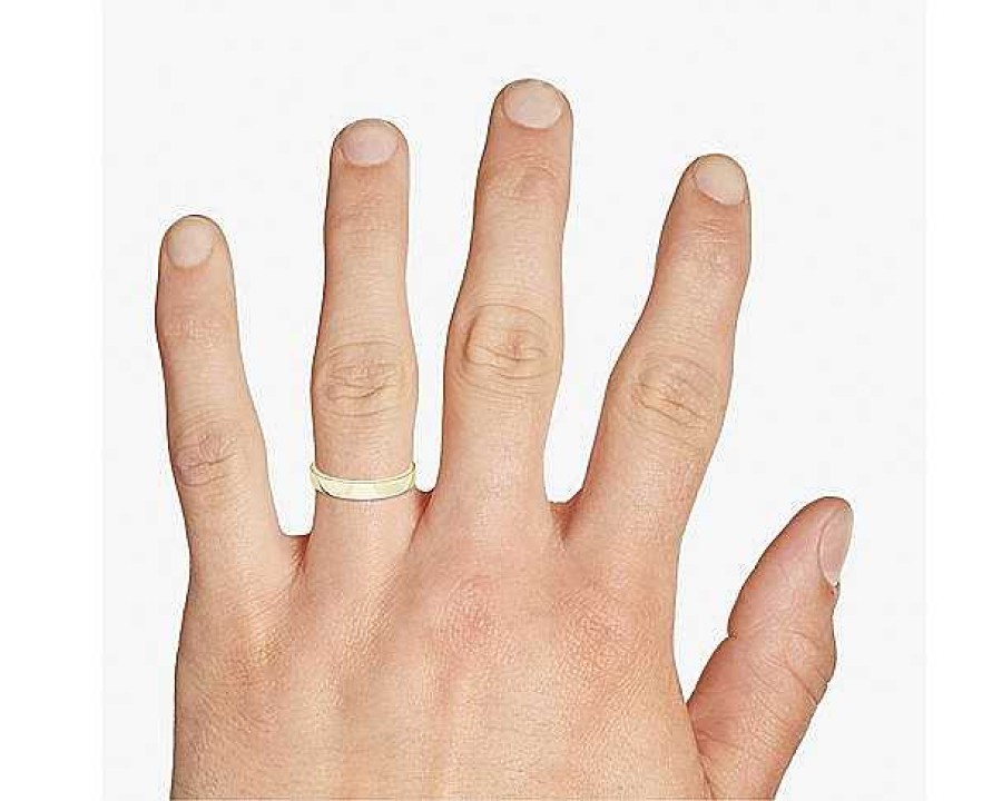 Men'S Rings | Blue Nile Skyline Comfort Fit Wedding Ring In 18K Yellow Gold (4Mm)