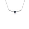 Necklaces | Blue Nile Petite Sapphire And Diamond Curved Bar Necklace In 14K White Gold (3.5Mm)