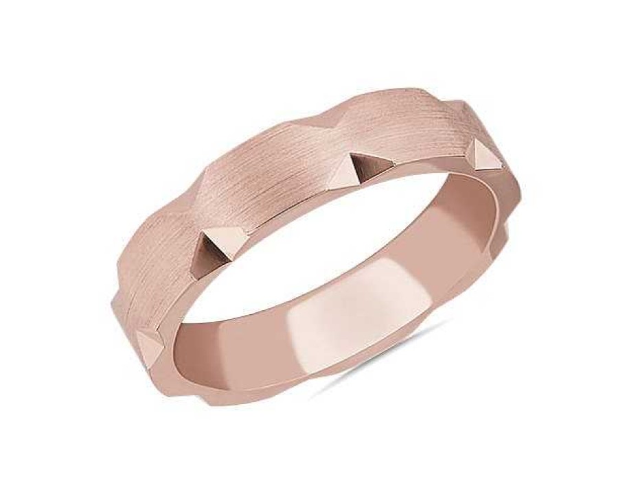 Rings | Blue Nile Contemporary Hexagon Cut Stackable Ring In 18K Rose Gold (5Mm)