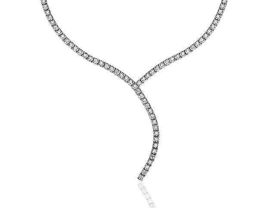 Necklaces | Blue Nile Diamond Eternity Y-Necklace In 18K Italian White Gold (2 Ct. Tw.)