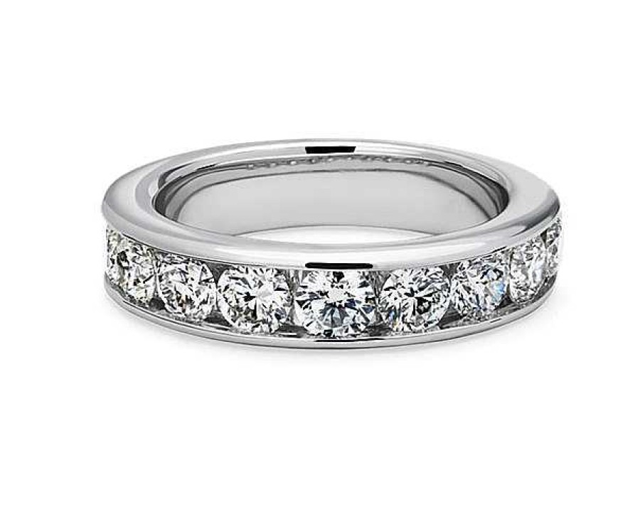 Women'S Rings | Blue Nile Channel Set Round Diamond Ring In 18K White Gold (2 Ct. Tw.)