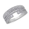 Rings | Blue Nile Three Row Stacked Open Round Diamond Ring In 14K White Gold (5/8 Ct. Tw.)