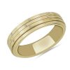 Men'S Rings | Blue Nile Triple Row Spinning Wedding Ring In 18K Yellow Gold (6 Mm, 1/4 Ct. Tw.)